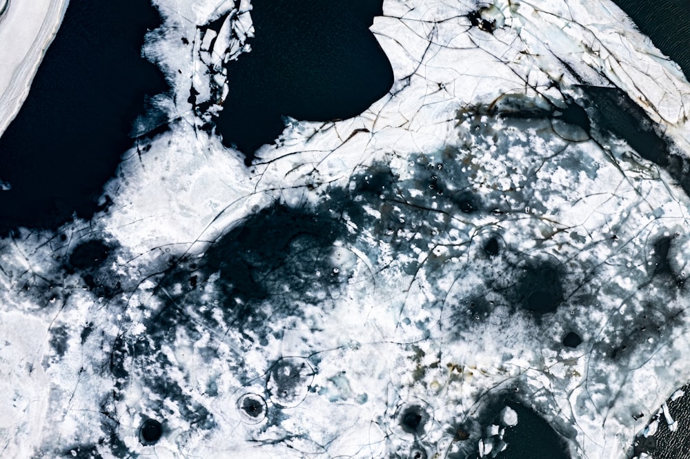 a satellite image of a snow covered area