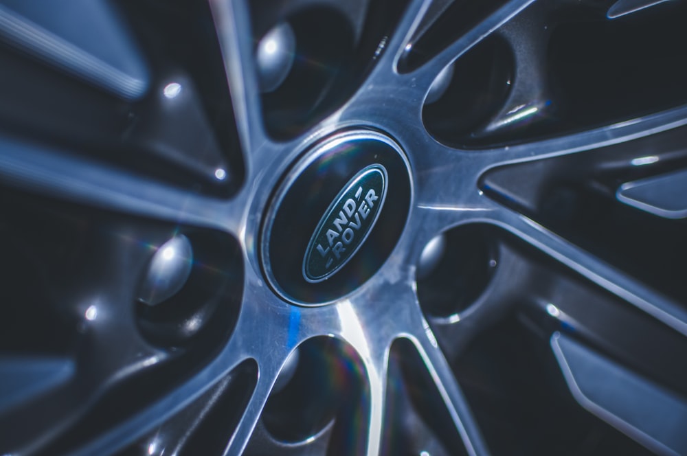 a close up of a wheel on a car
