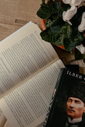 a close up of a book on a table