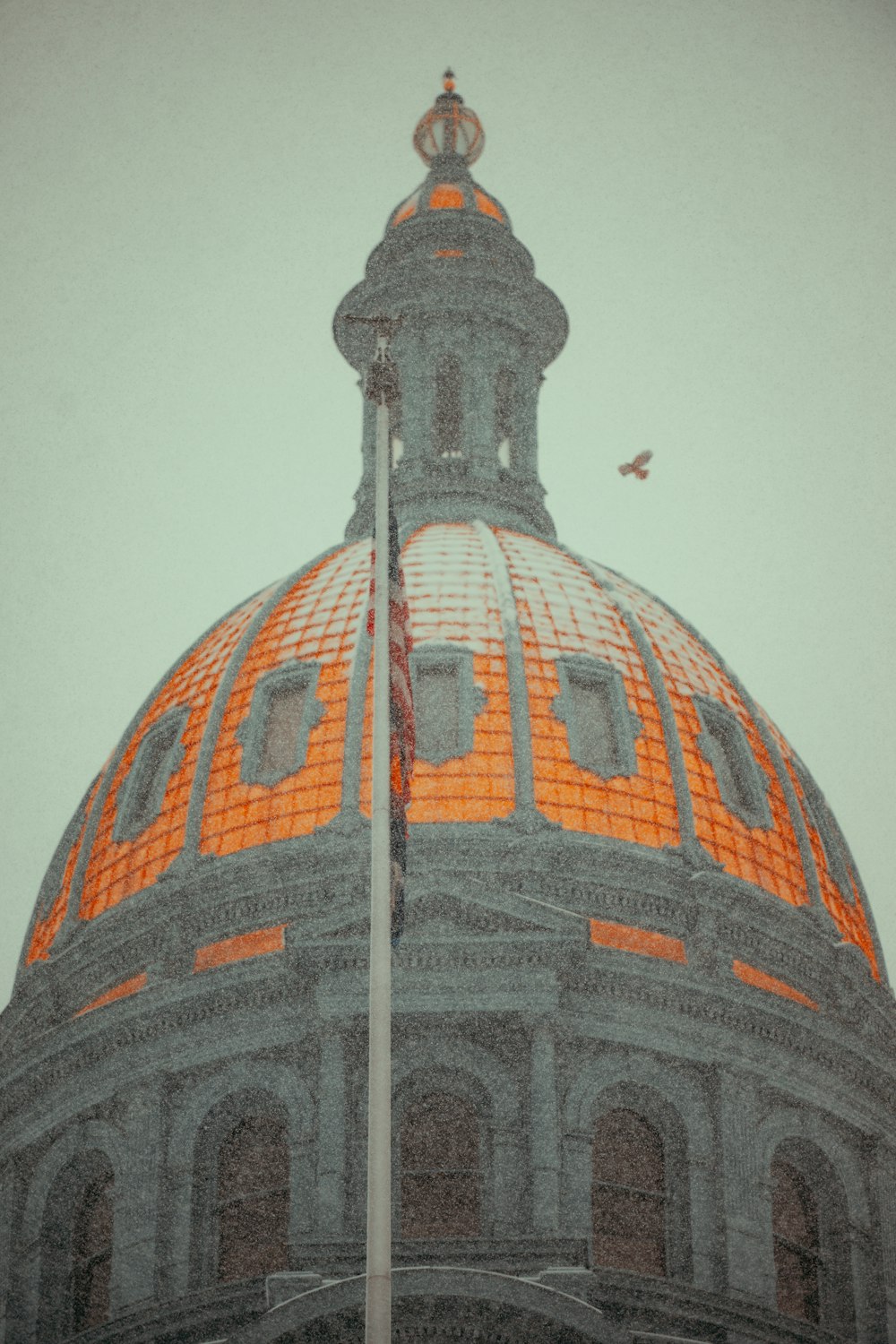 an orange dome on top of a building