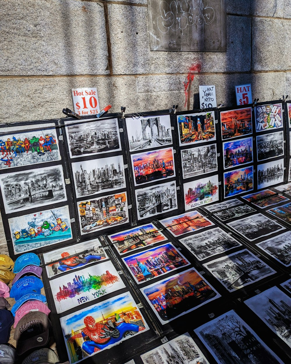 a bunch of pictures are on a table