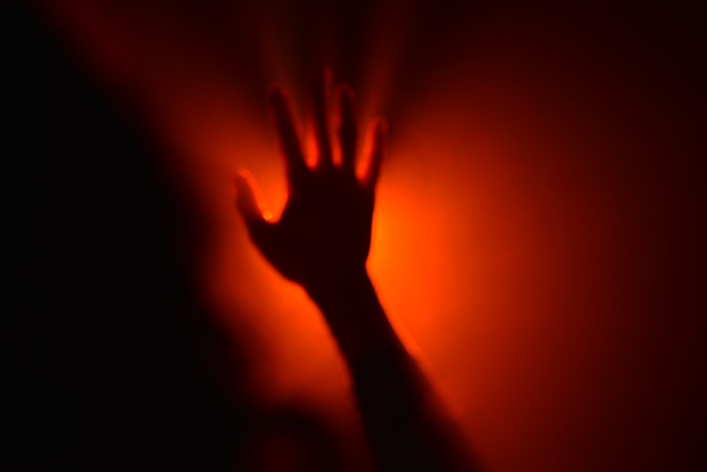 a person's hand with their shadow on a wall