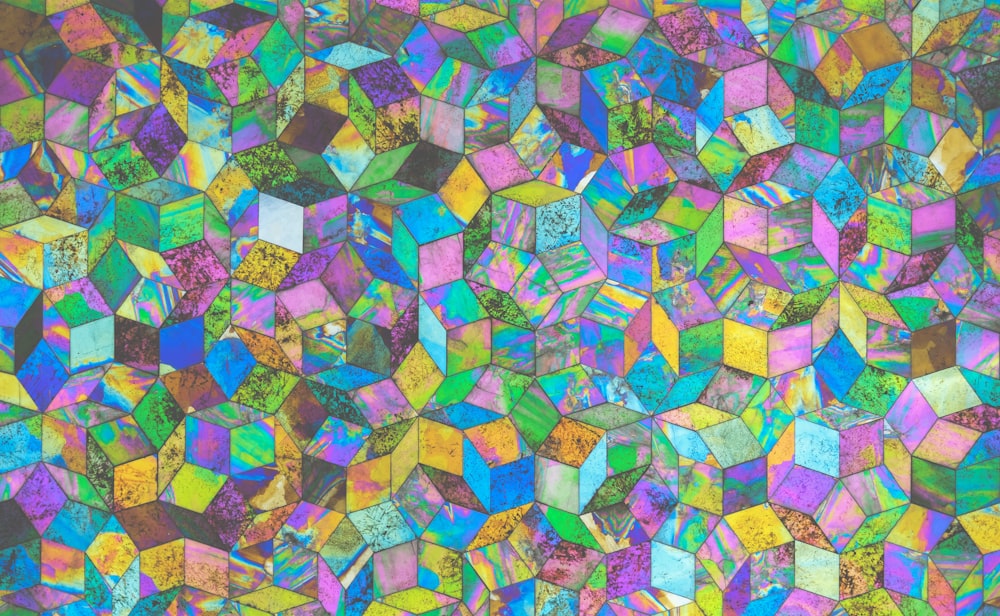 a multicolored background with lots of different shapes and sizes