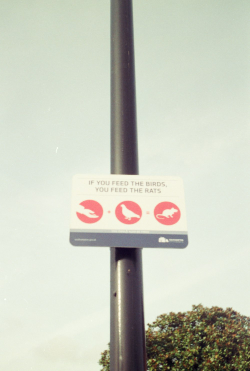 a street pole with a sign that says if you feed the birds you feed the