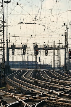 a train yard filled with lots of train tracks