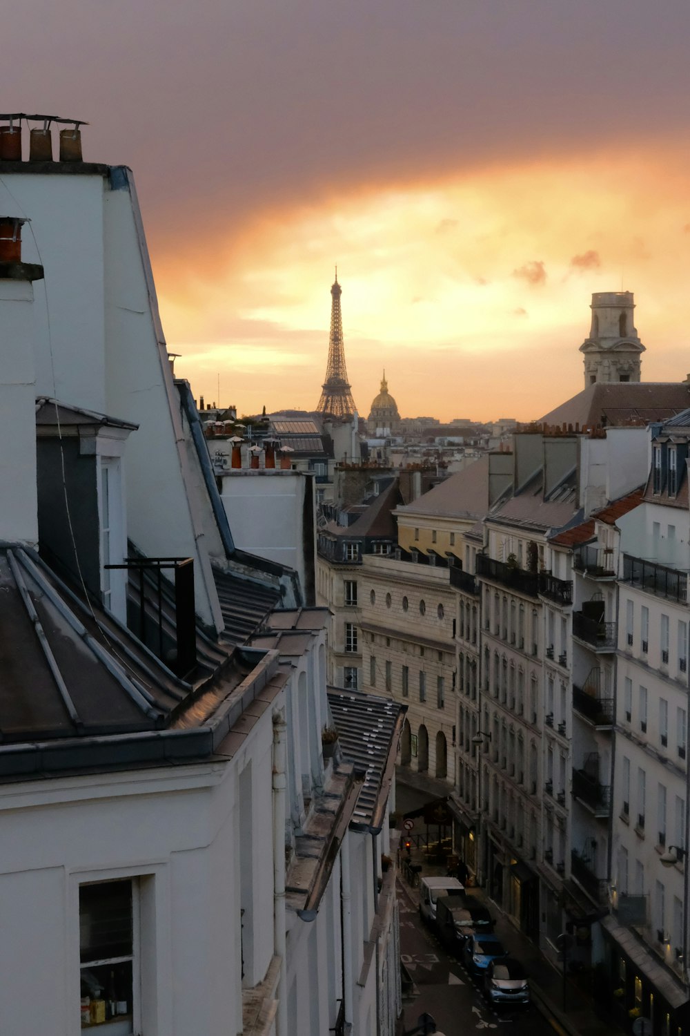 a view of the eiffel tower in the distance