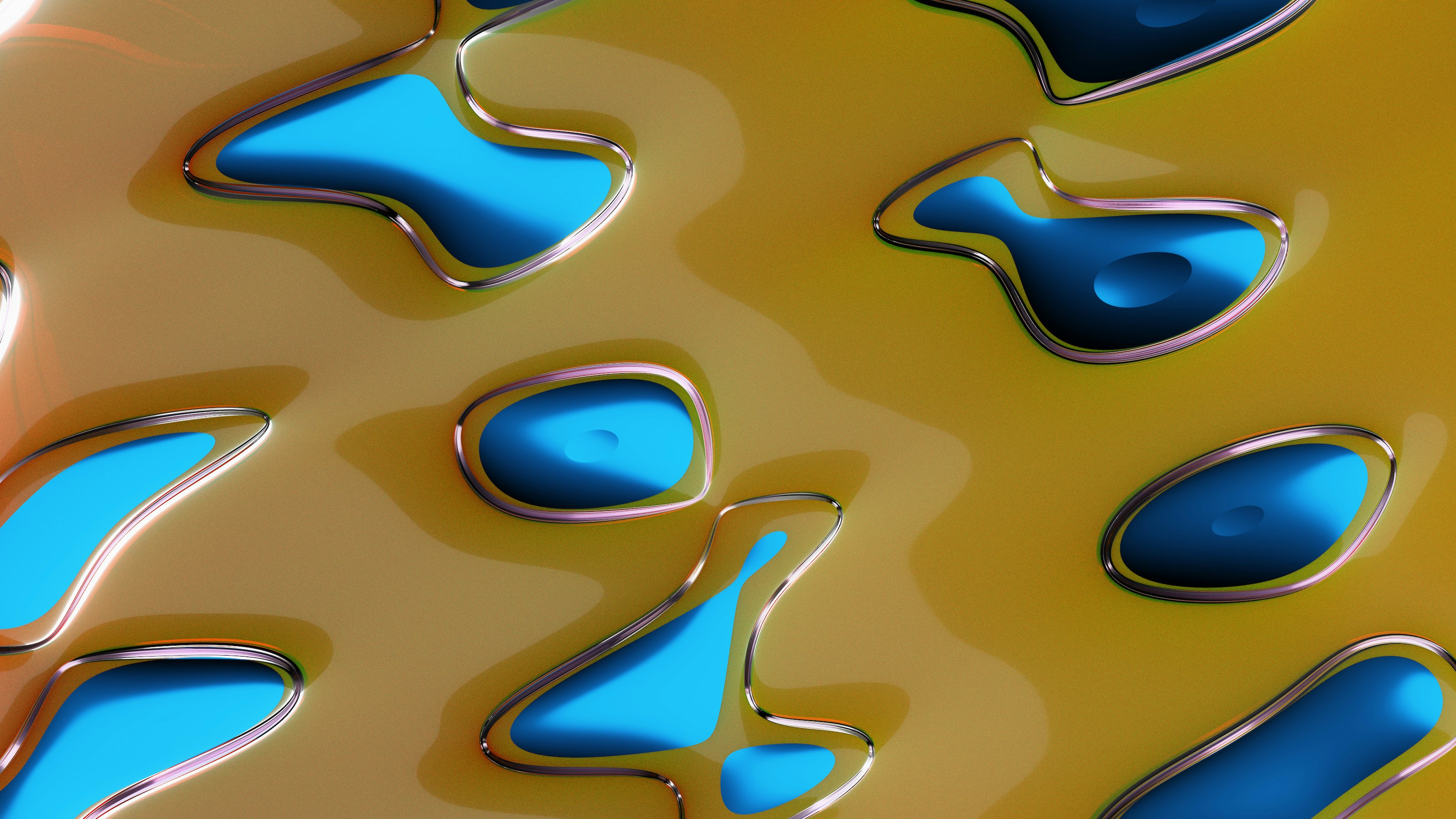 a close up of a yellow and blue background