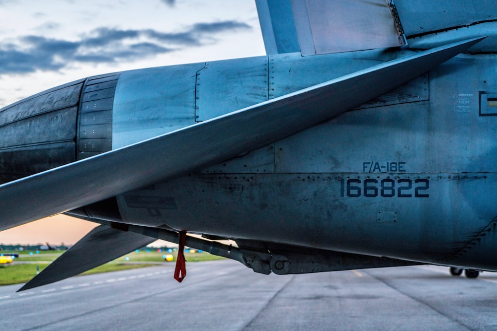 a close up of the tail end of an airplane