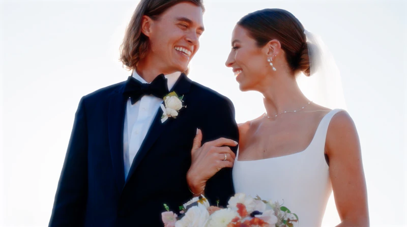 smiling couple sharing a romantic moment