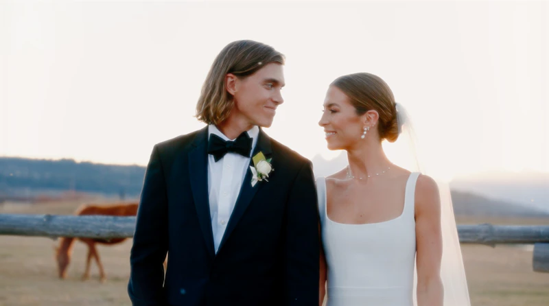 smart couple standing side by side