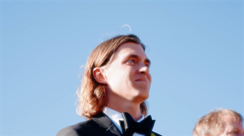 Elegant man in suit and bow tie
