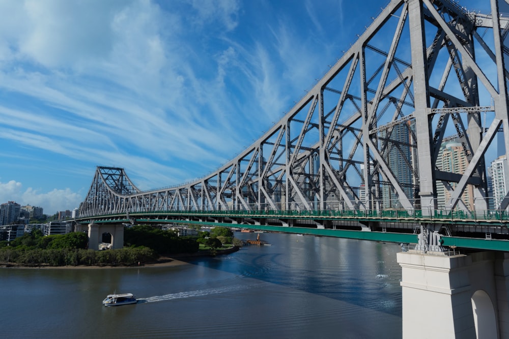 a large bridge spanning over a large body of water