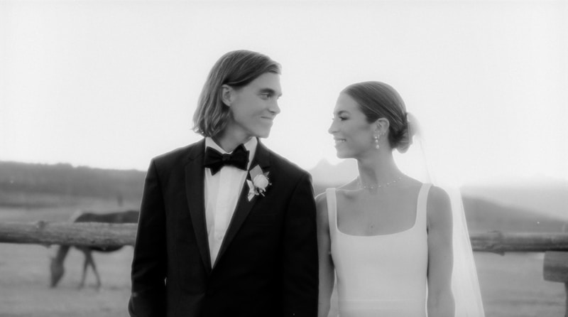 Timeless black-and-white wedding shot