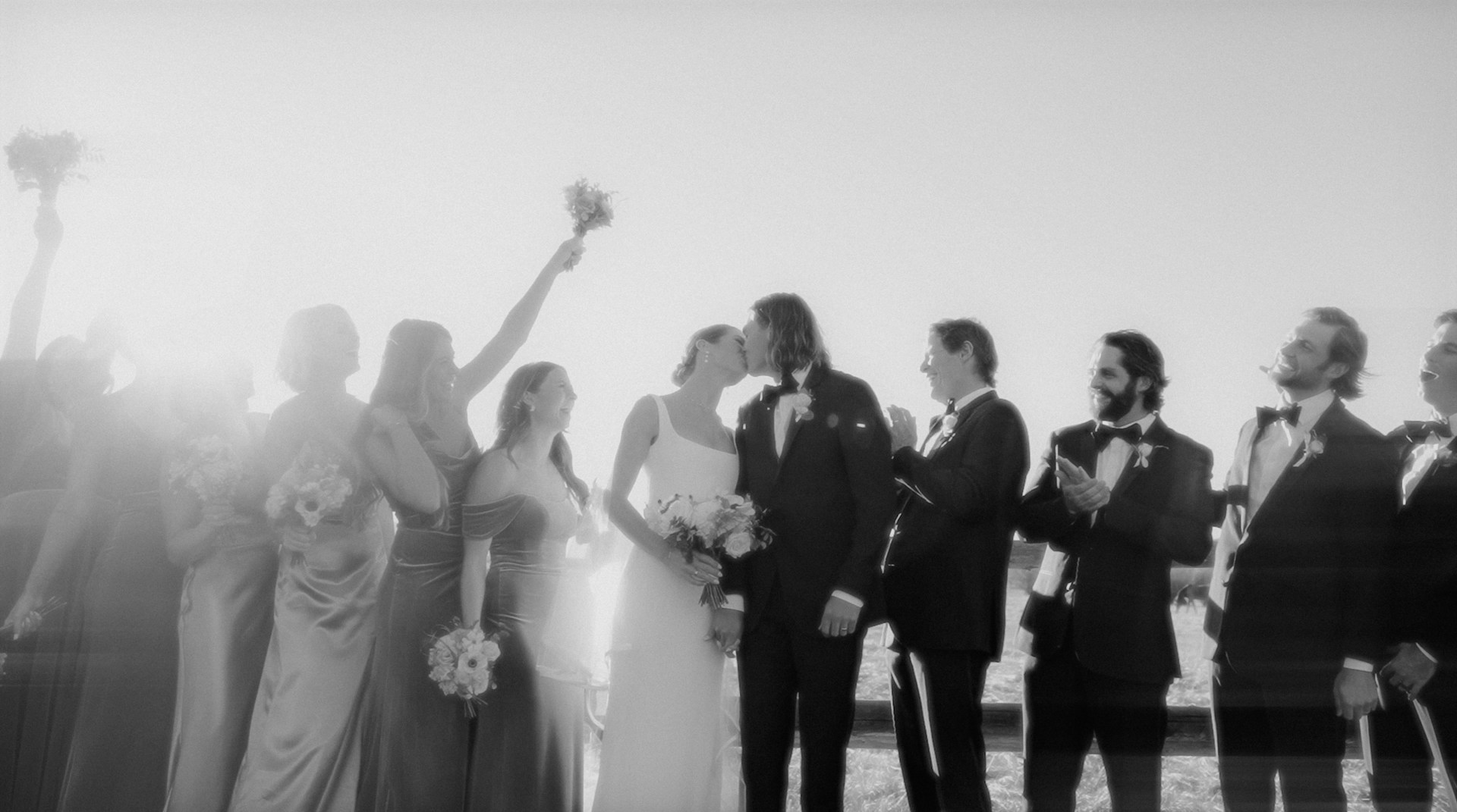 a group of people standing next to each other