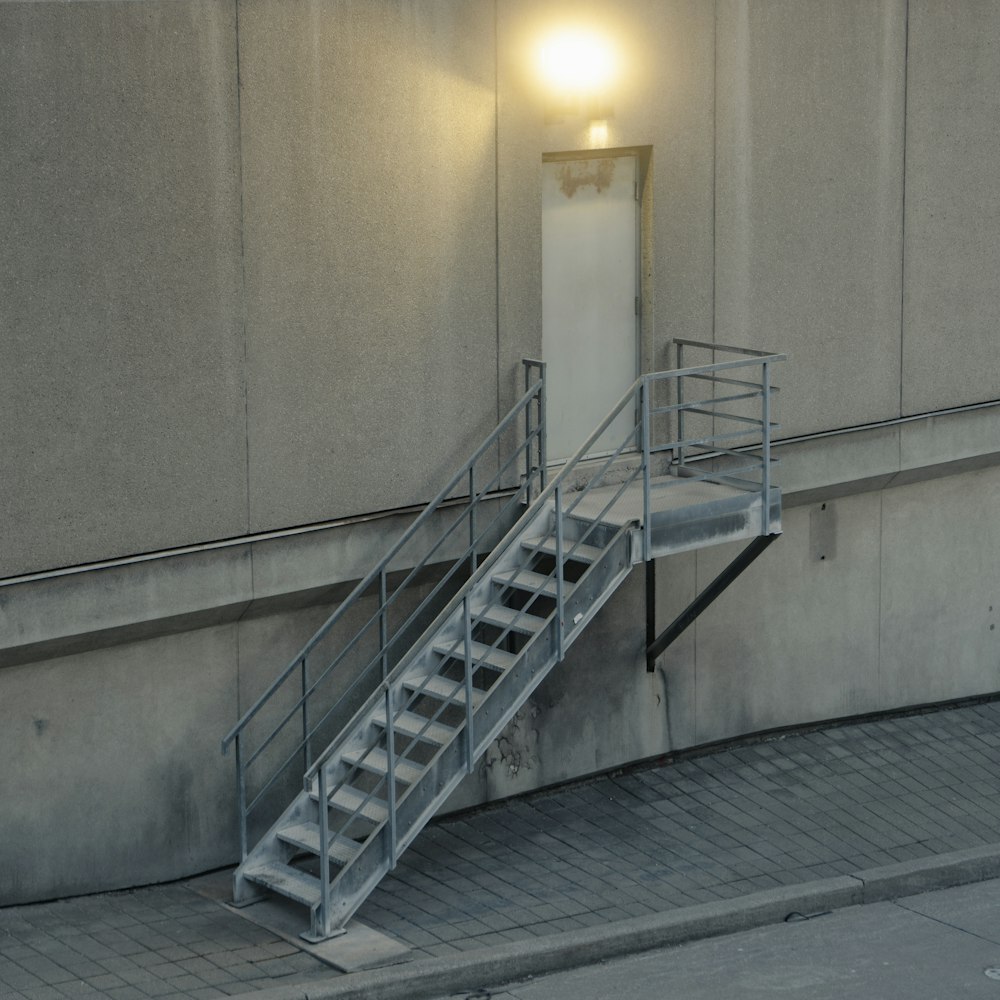 a set of stairs leading up to a building