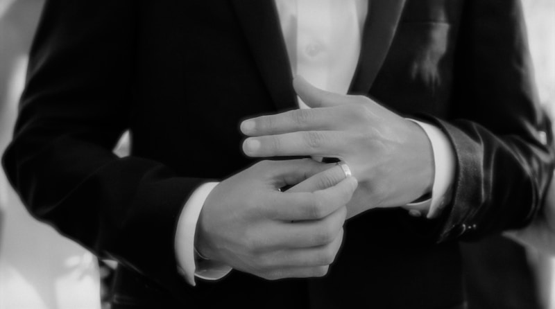 Sharp detail of suited gentleman
