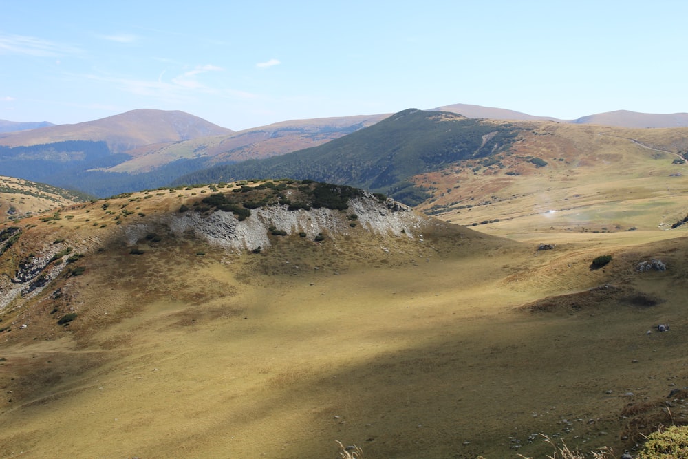 a view of a mountain range in the distance