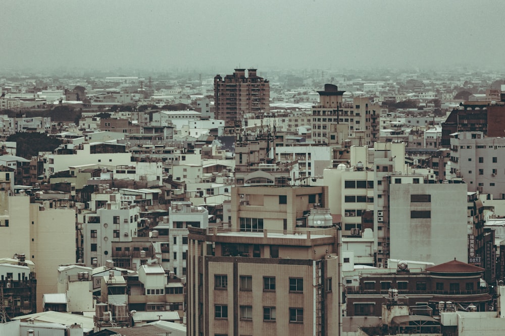 a view of a city from a tall building