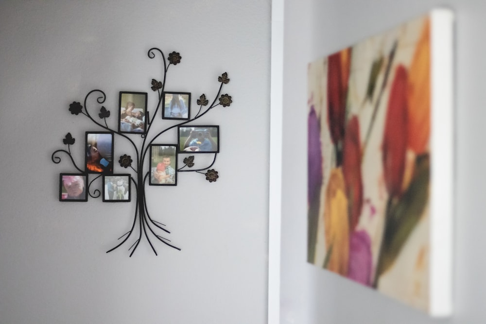 a family tree wall hanging on a wall