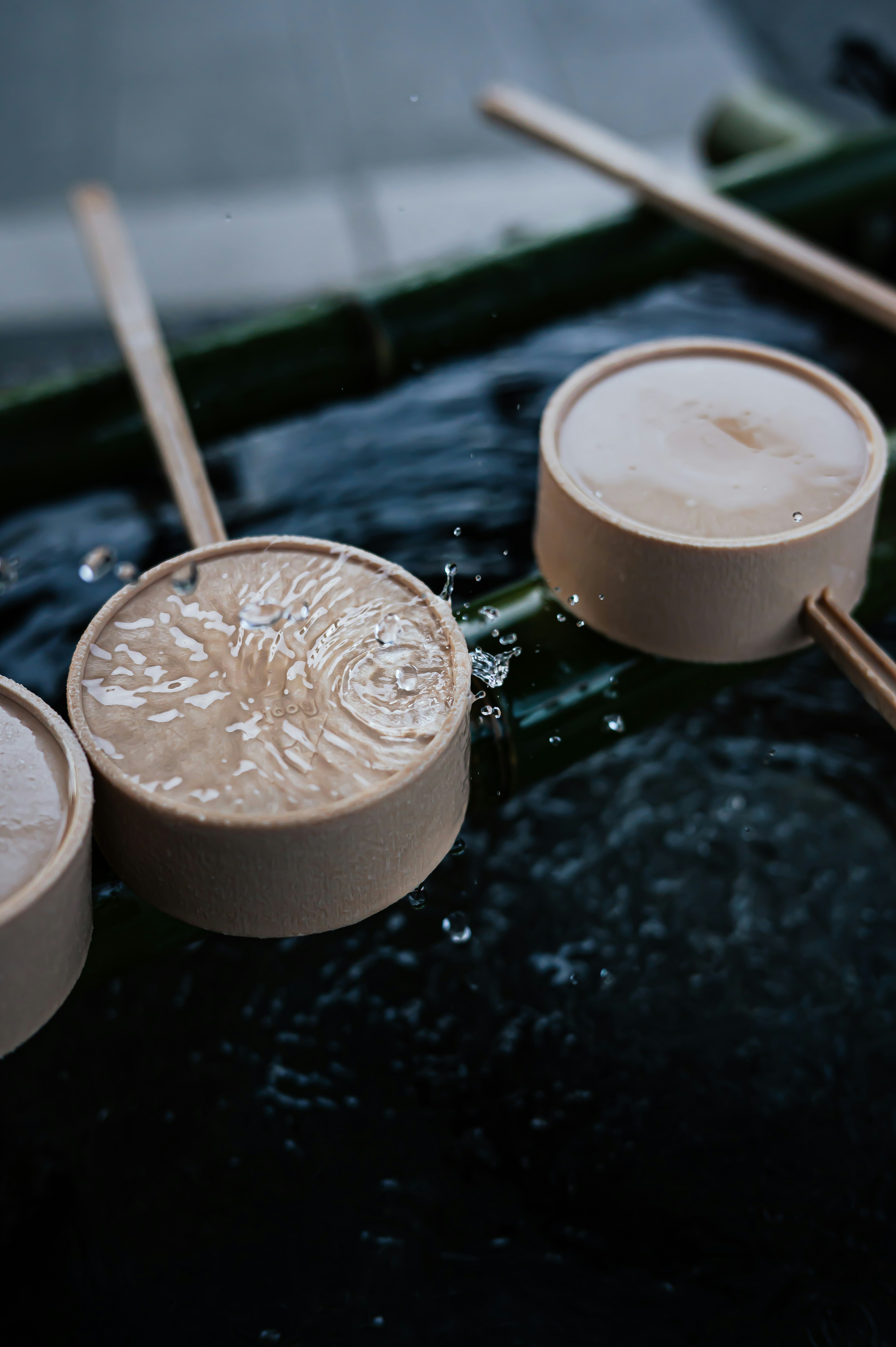 a group of wooden bowls sitting on top of a table