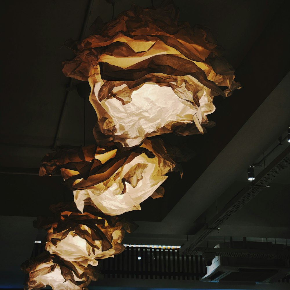 a large light fixture hanging from the ceiling
