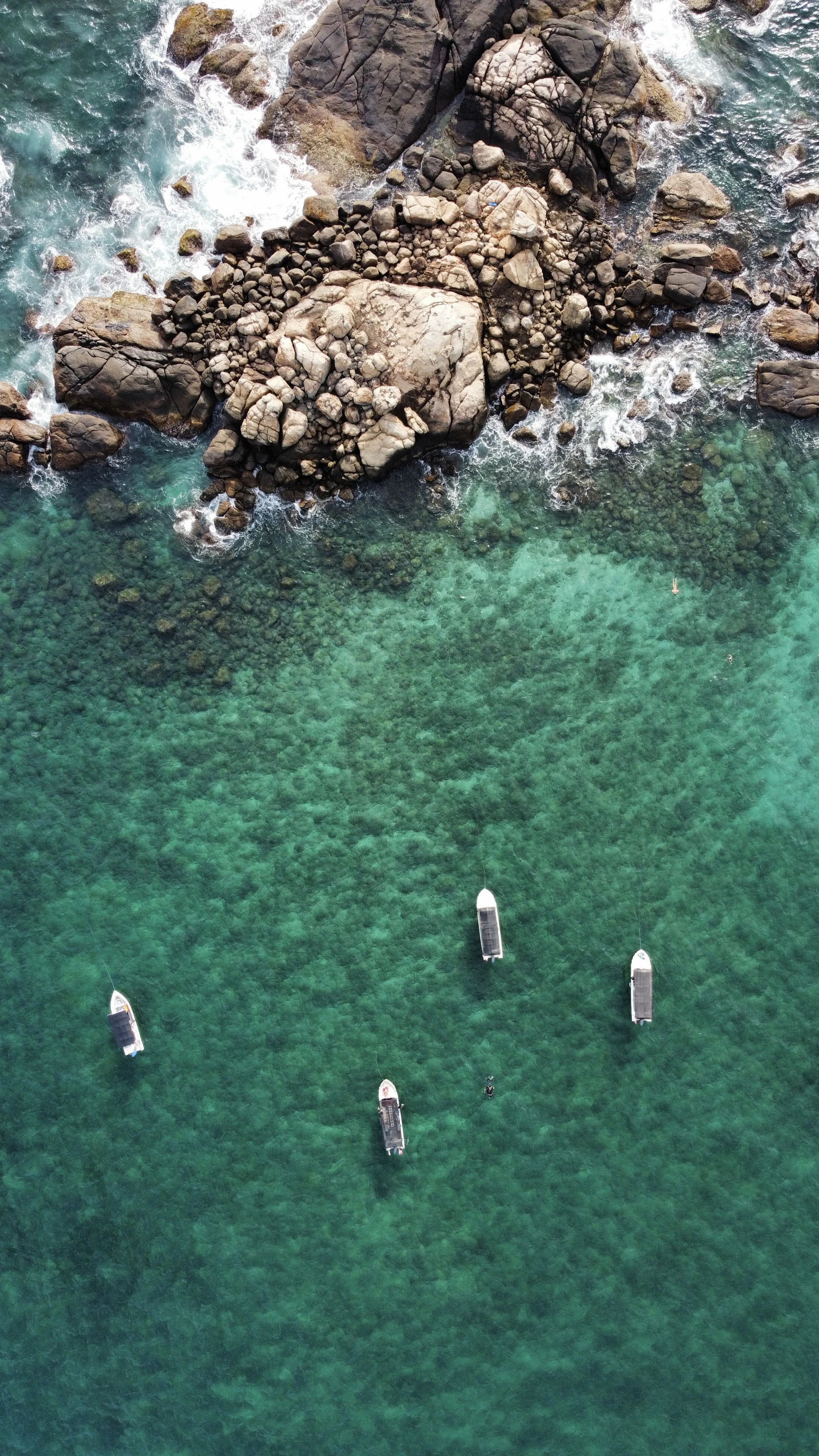 Aerial view of the turquoise Jaffna lagoon