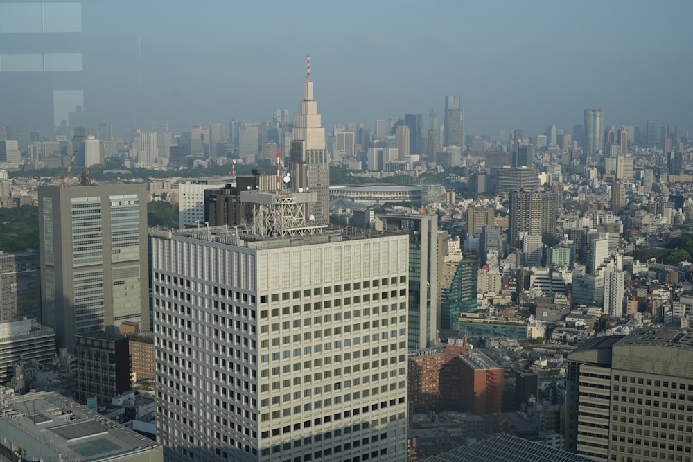 a view of a city from the top of a building