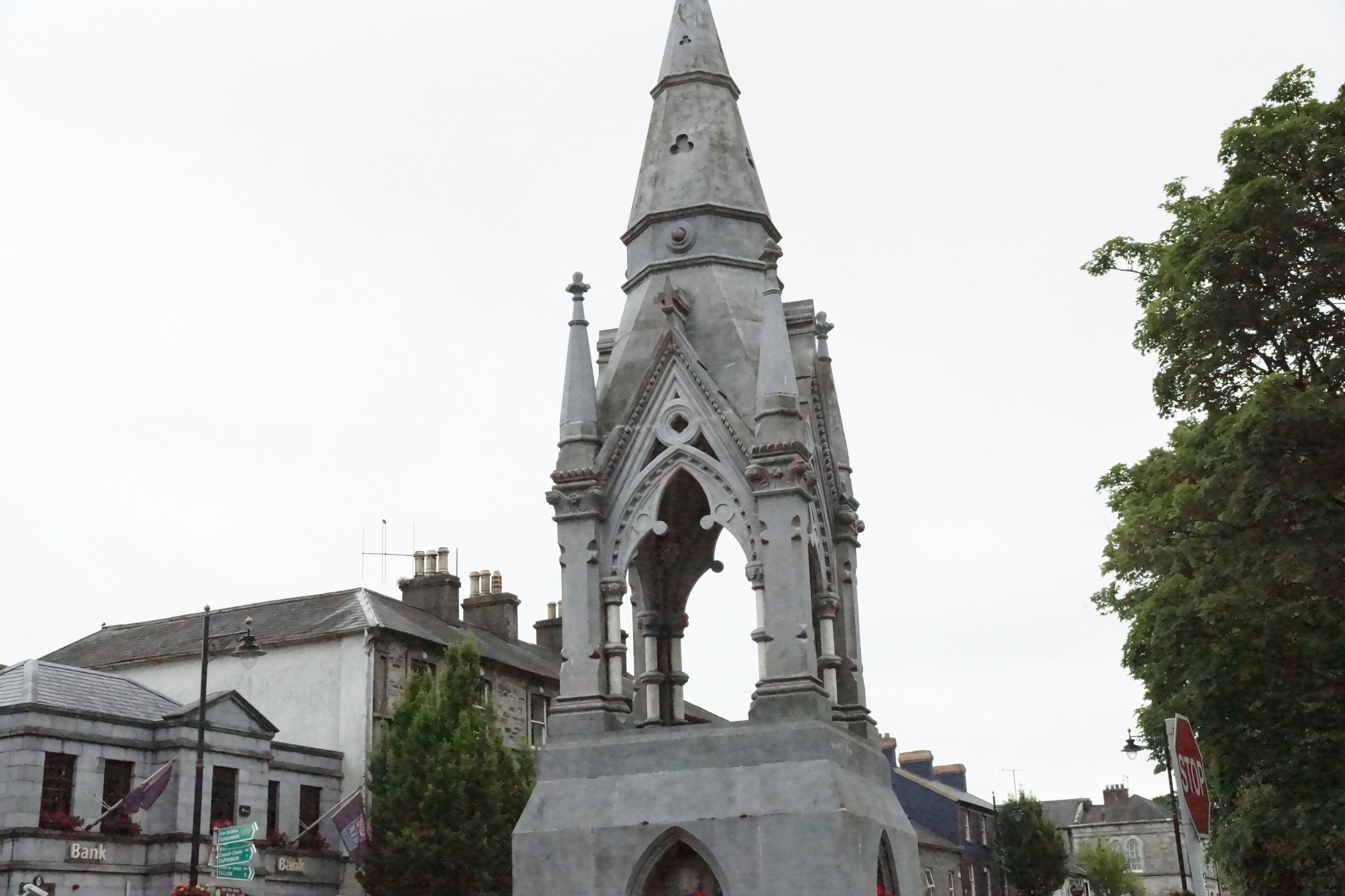 a church steeple with a clock on it