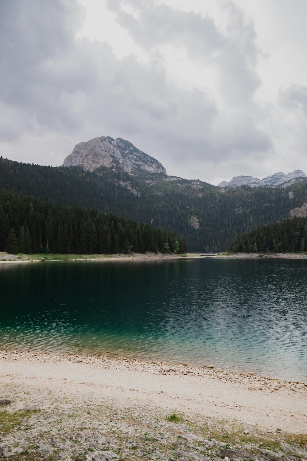 a large body of water surrounded by mountains