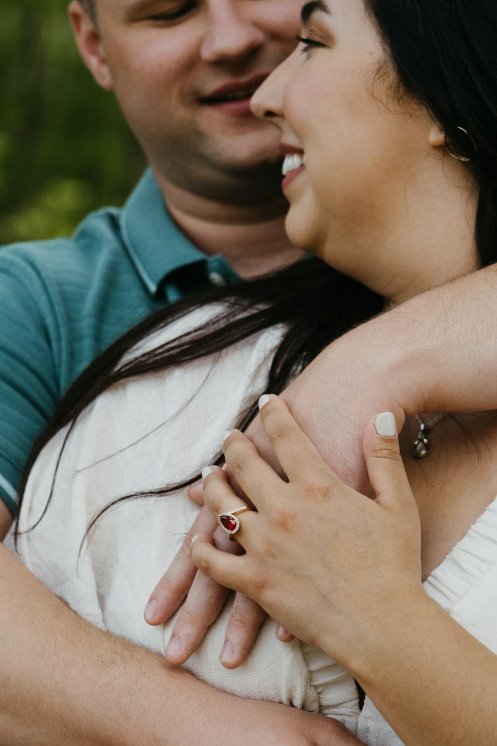 a man and a woman embracing each other