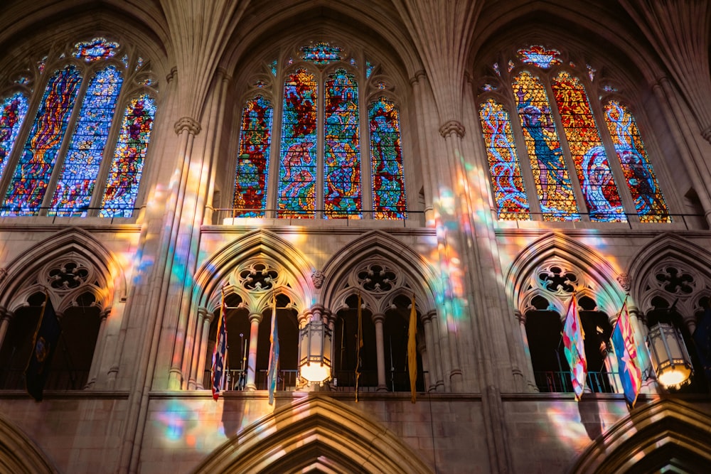 a large cathedral with a lot of stained glass windows