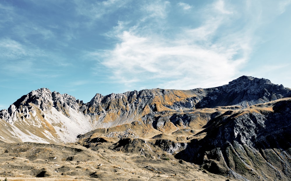 a view of a mountain range from a distance