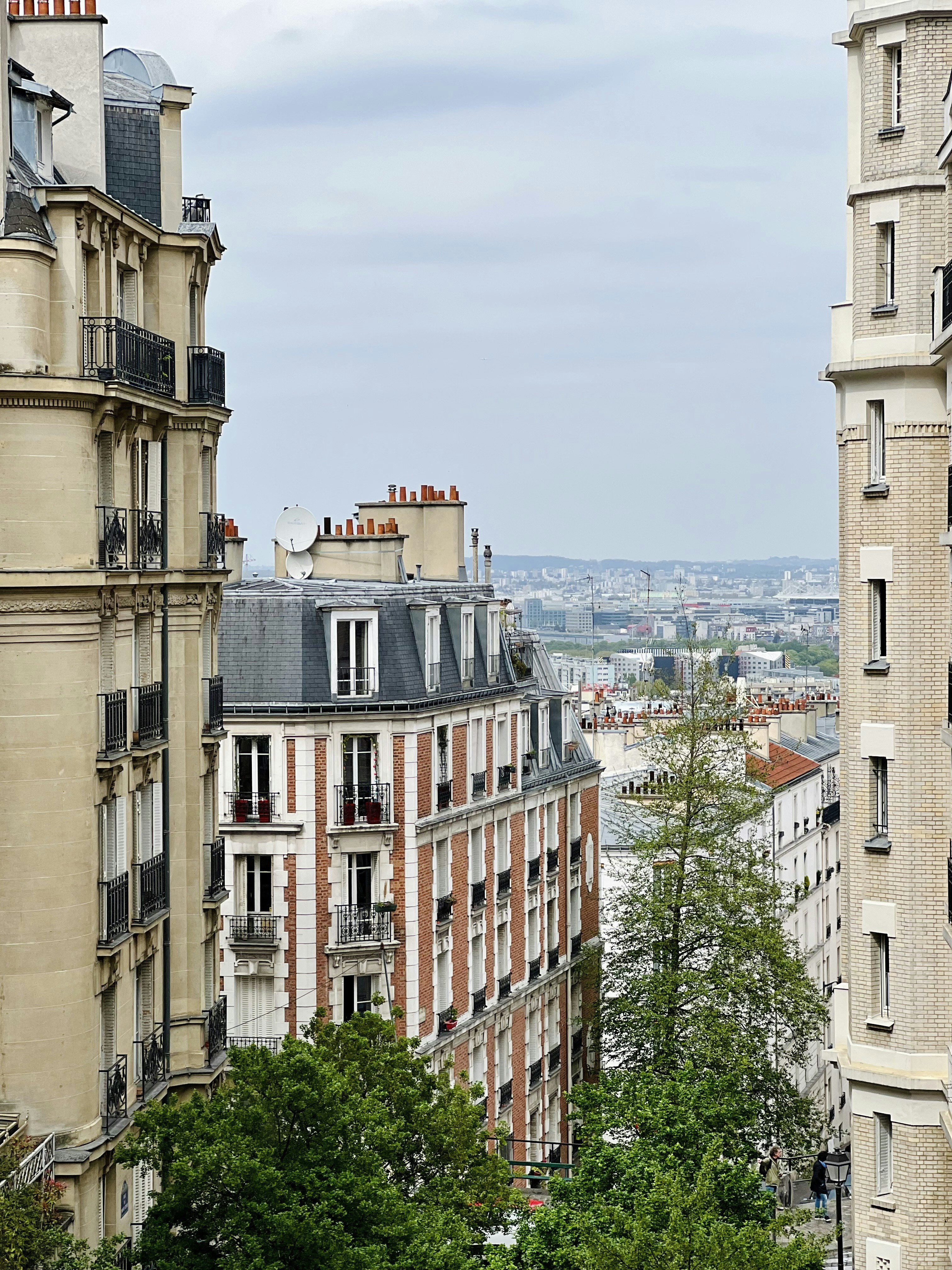 a view of a city from a tall building