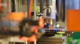 a close up of a machine that is working on something