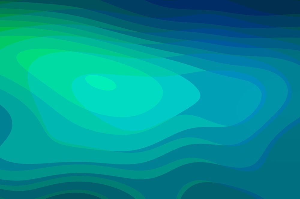 a blue and green abstract background with wavy lines