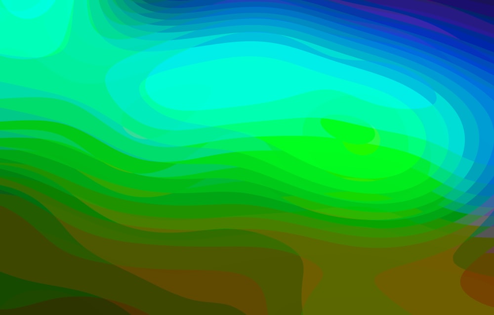 an abstract image of a green and blue wave