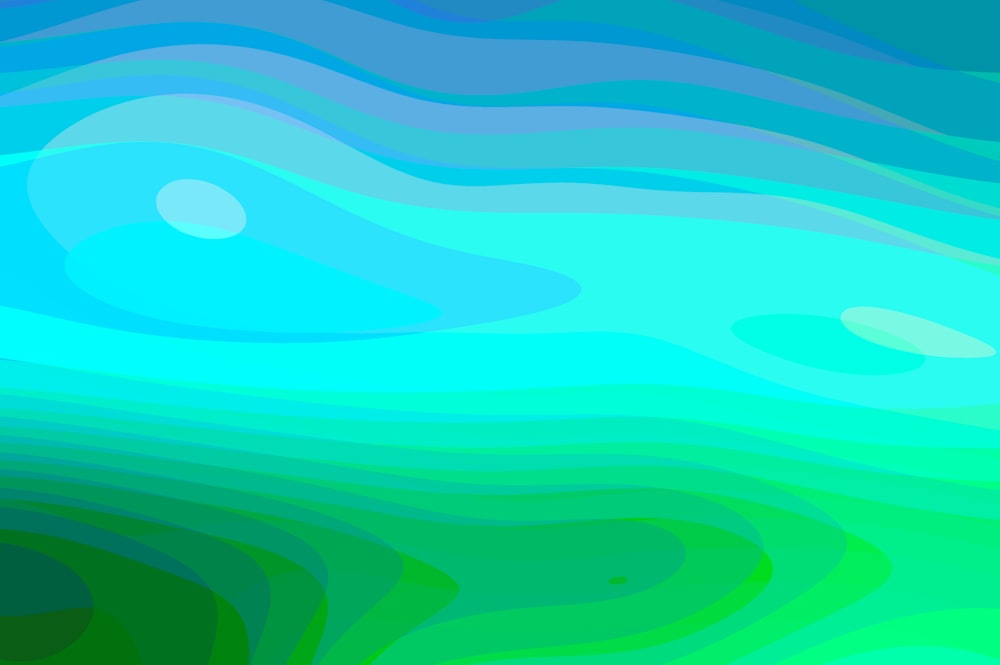 a blue and green abstract background with wavy lines