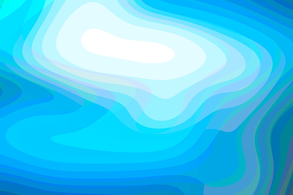 a blue and white abstract background with wavy lines