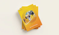 a stack of yellow pamphlets on top of each other