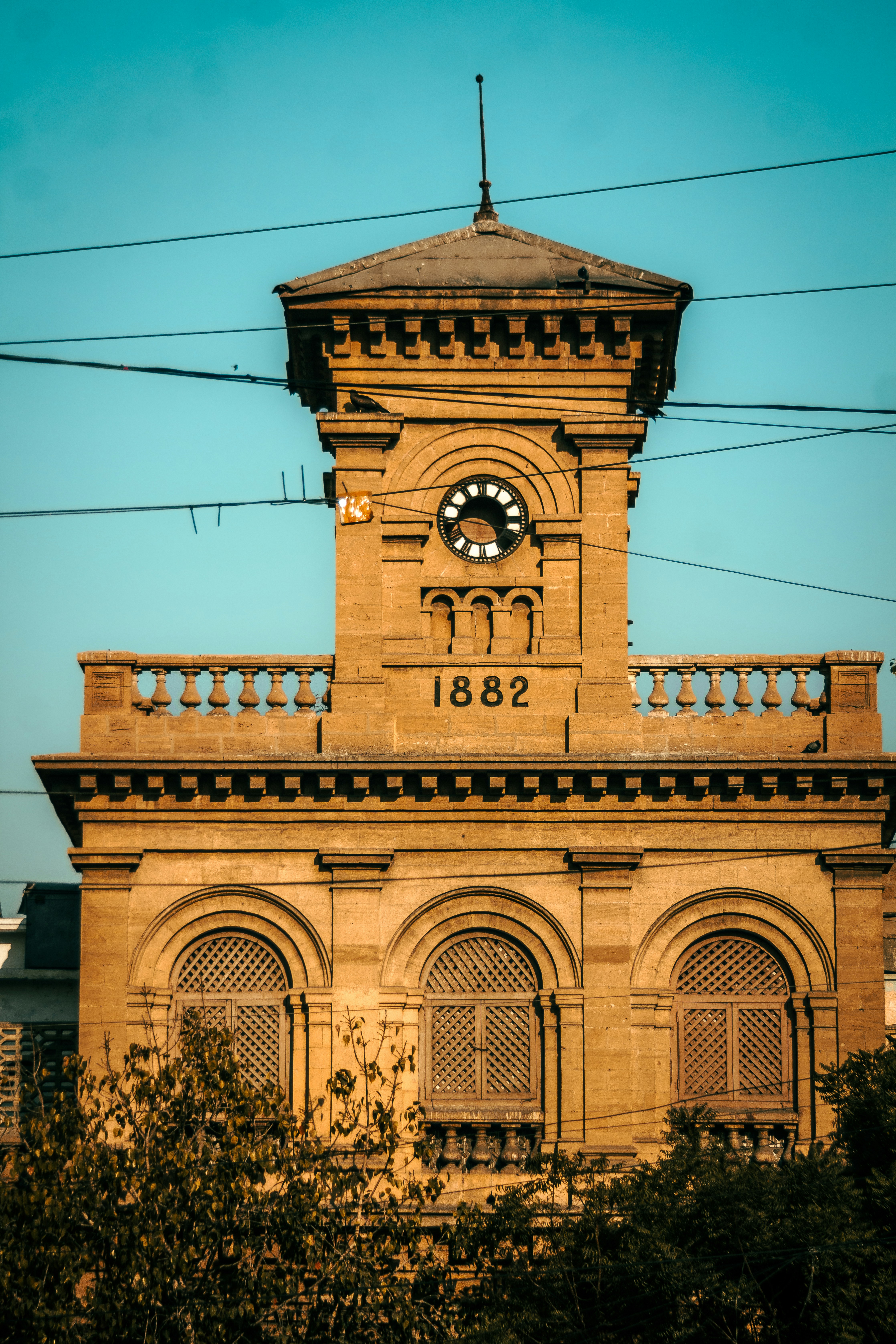 a building with a clock on the front of it