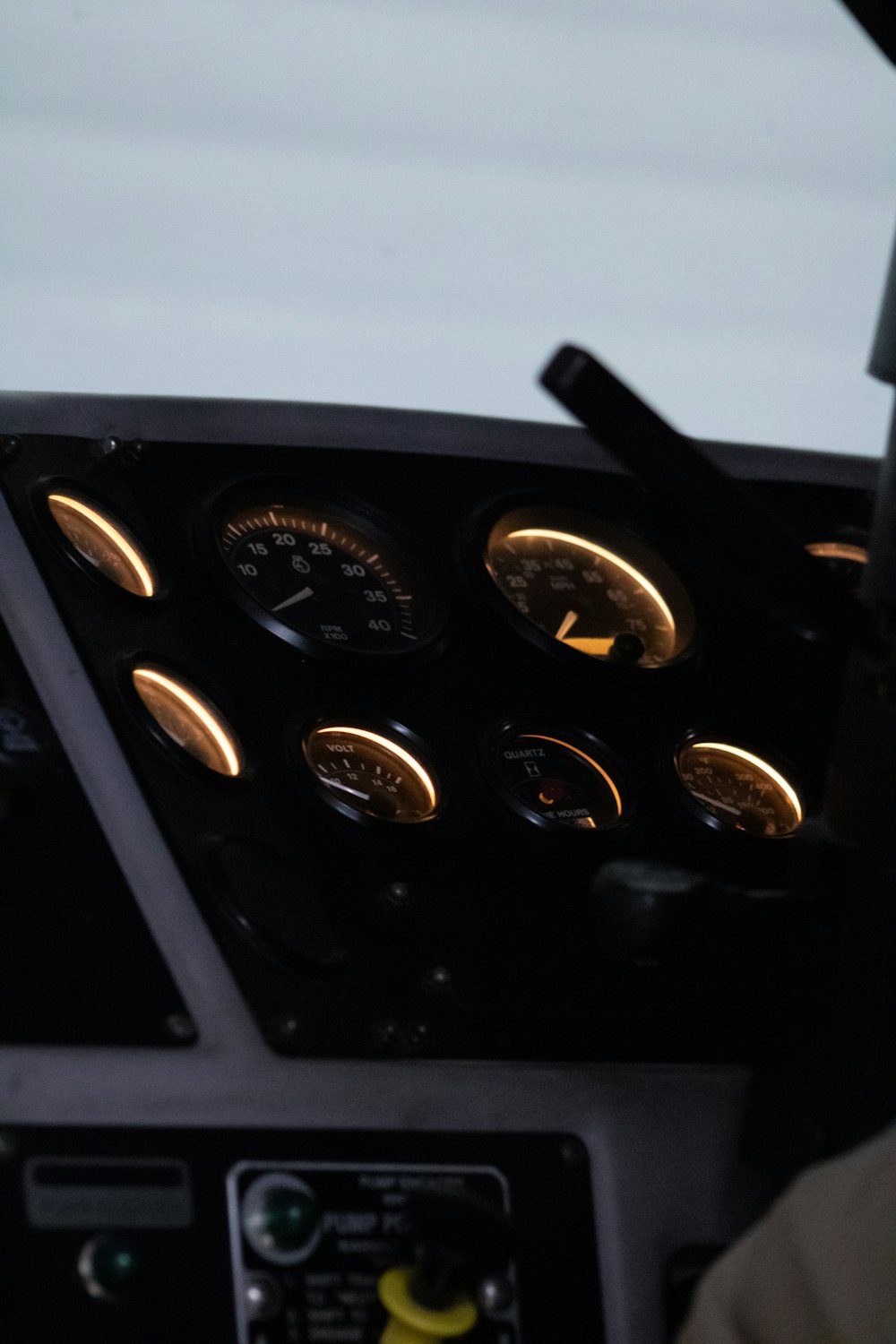 a close up of the dashboard of a plane