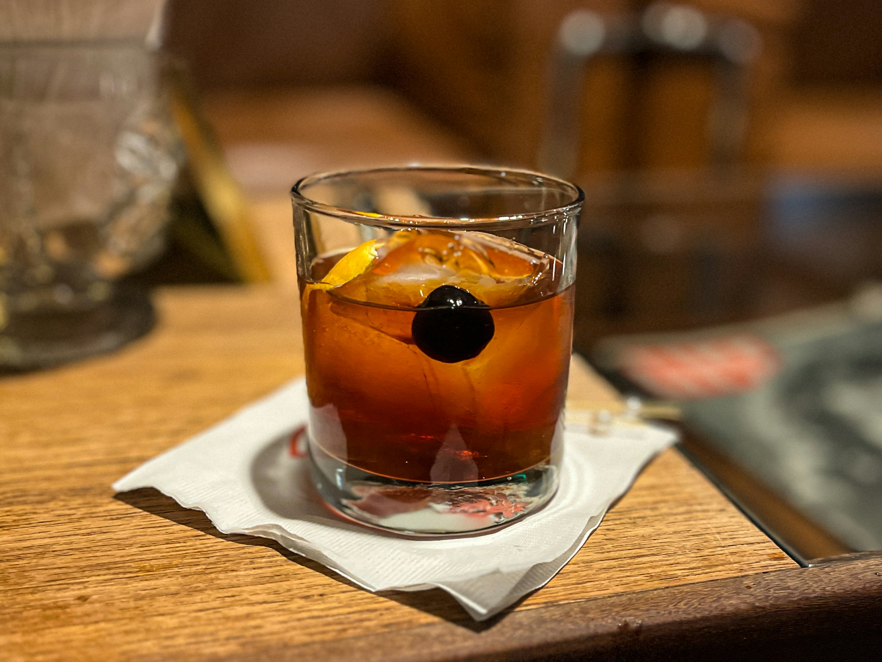 a close up of a drink on a table