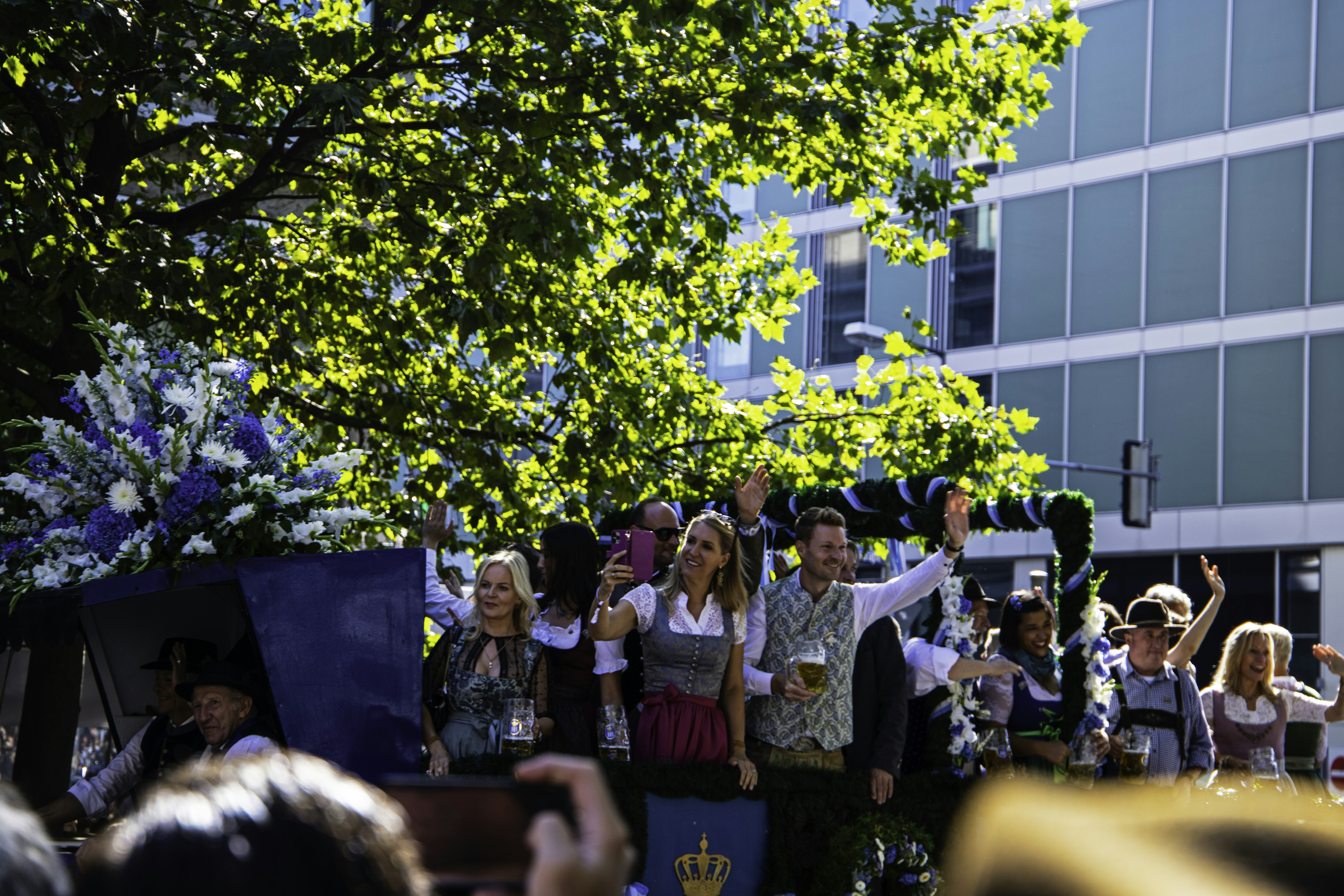 a group of people standing next to each other, 