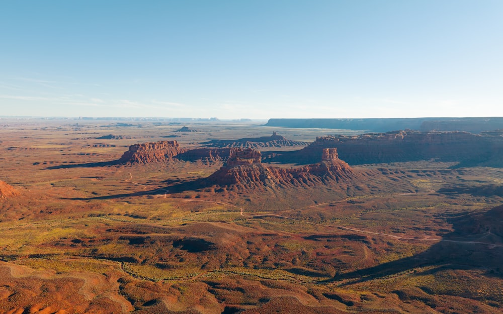 a scenic view of the desert from a plane