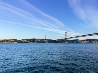a large bridge spanning over a large body of water