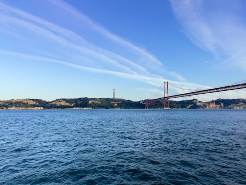 a large bridge spanning over a large body of water