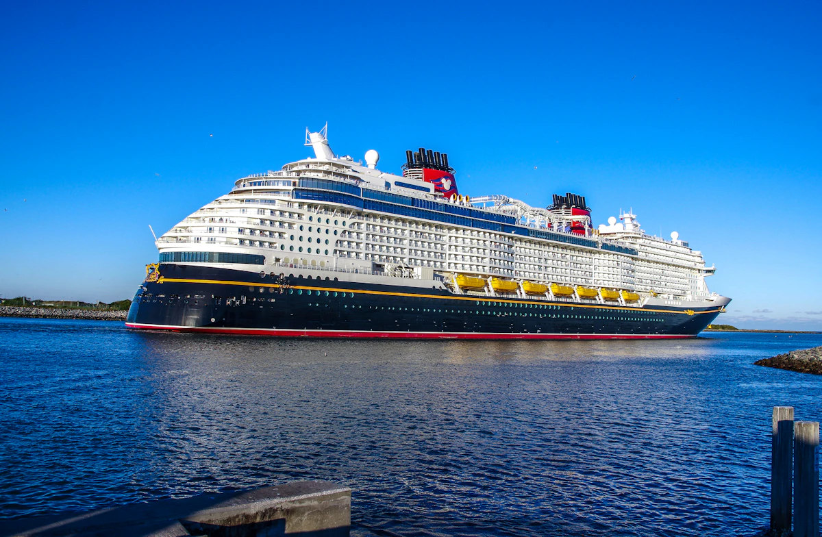 A large cruise ship at sea