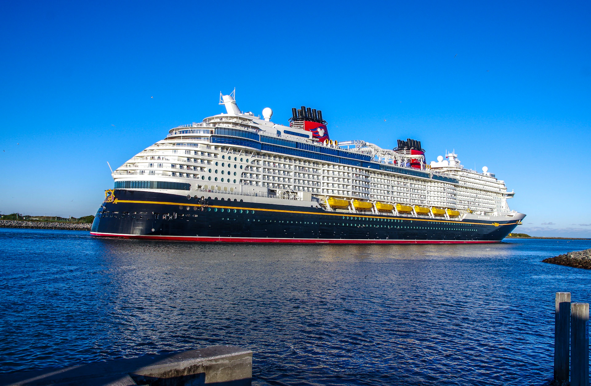 a large cruise ship in a body of water