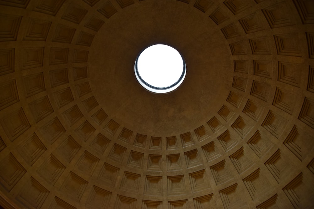 a round window in the ceiling of a building