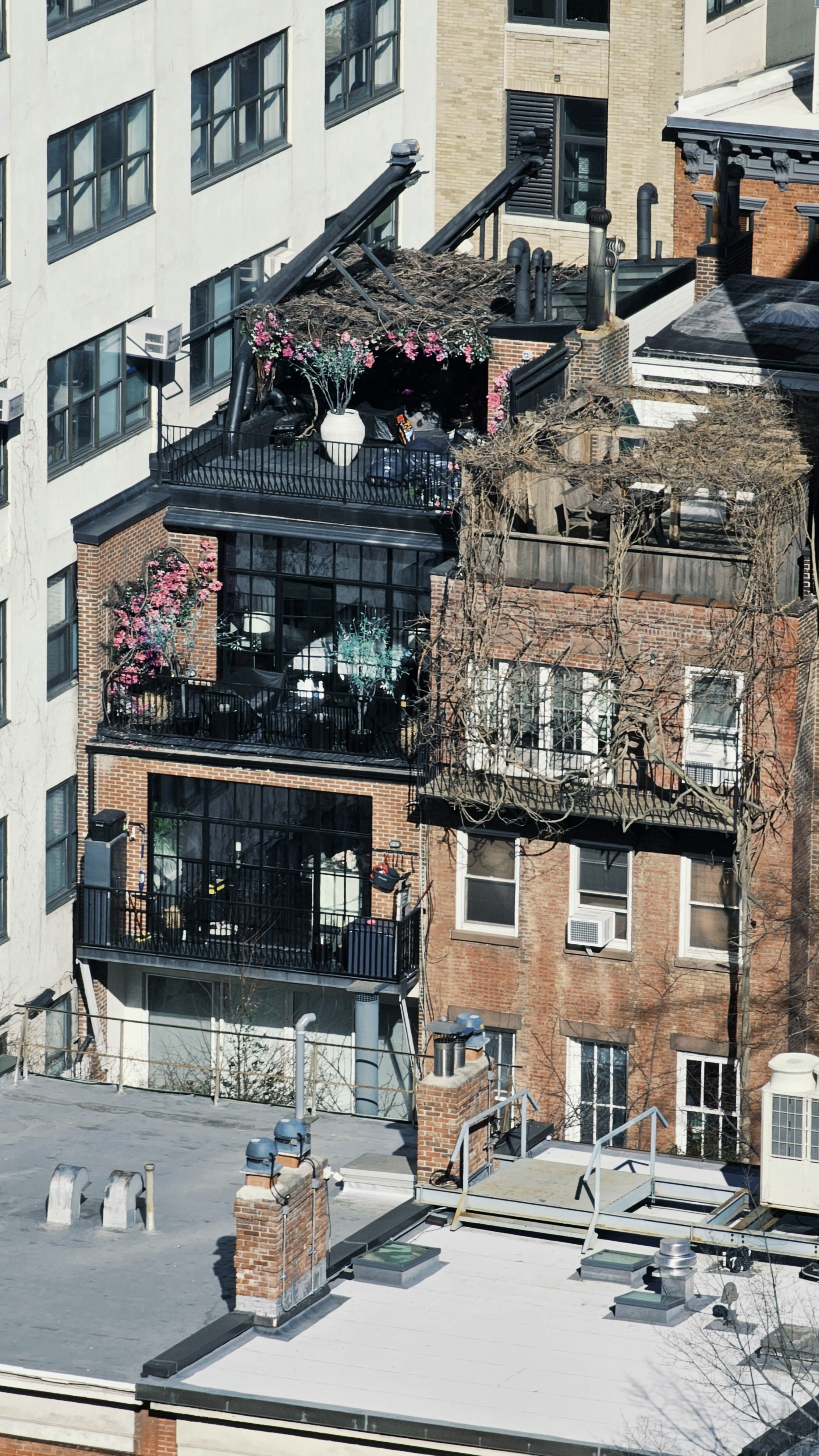a view of a building with a lot of windows and balconies